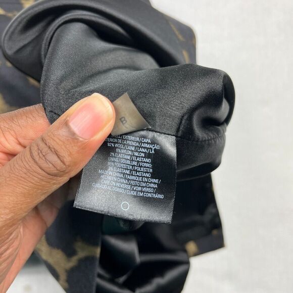 Elie Tahari Wool Blend Pencil Skirt Cheetah Print Knee Length Back Zip Size 6 - Picture 8 of 11